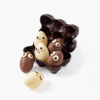 Coquetiers aux yeux en chocolat - Figurine en chocolat pour Pâques 2