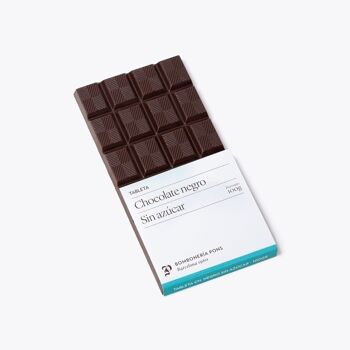 Tablette de chocolat noir sans sucre - 100g 2