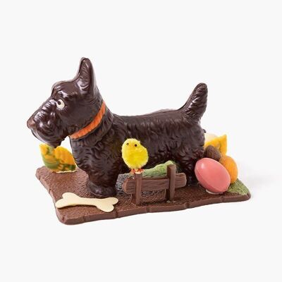 Petit chien noir - Figurine animal en chocolat noir pour Pâques
