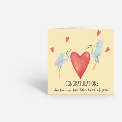 Herzlichen Glückwunsch – Verlobungskarte Pastellgelb