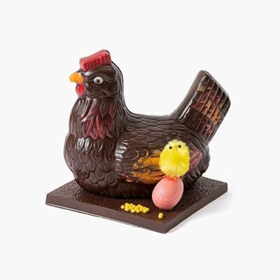 Mittlere schwarze Henne – Figur aus dunkler Schokolade für Ostern
