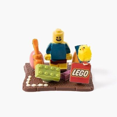 Mini-Lego-Teile aus Schokolade. Essbares Lego zu Ostern