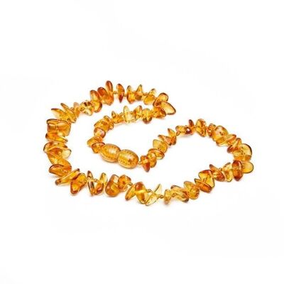Amber teething necklace chips honey