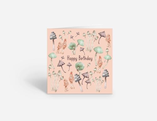 Birthday Card - Mushrooms Illustration