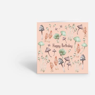 Tarjeta de cumpleaños - Ilustración de setas
