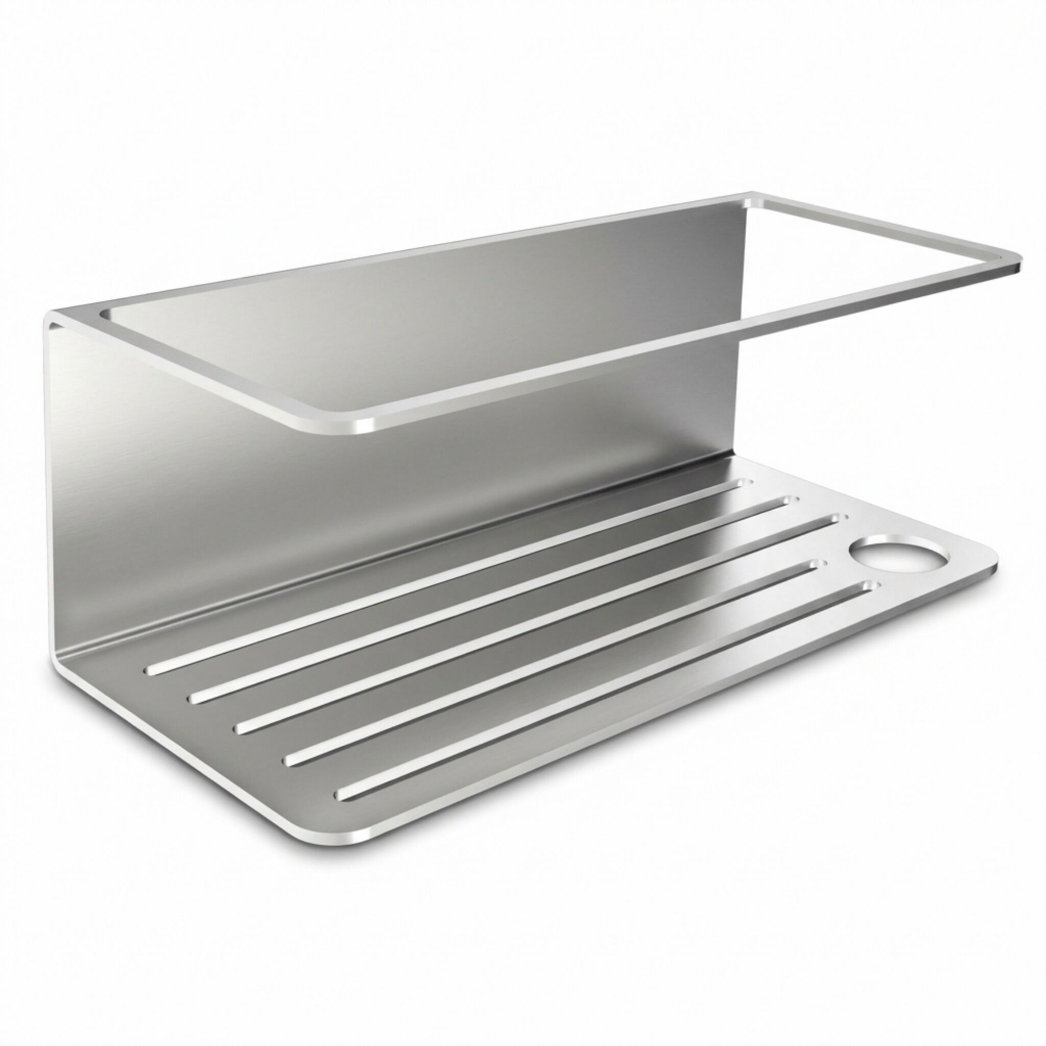 MM Steel Styles Duschablage ohne Bohren zum Hängen - Edelstahl Duschregal, Duschkorb - Einfache Montage mit Klebepad, inkl. Halterung Rasierer