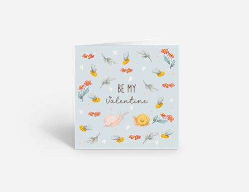 Be my Valentine - Hearts and Flowers Card