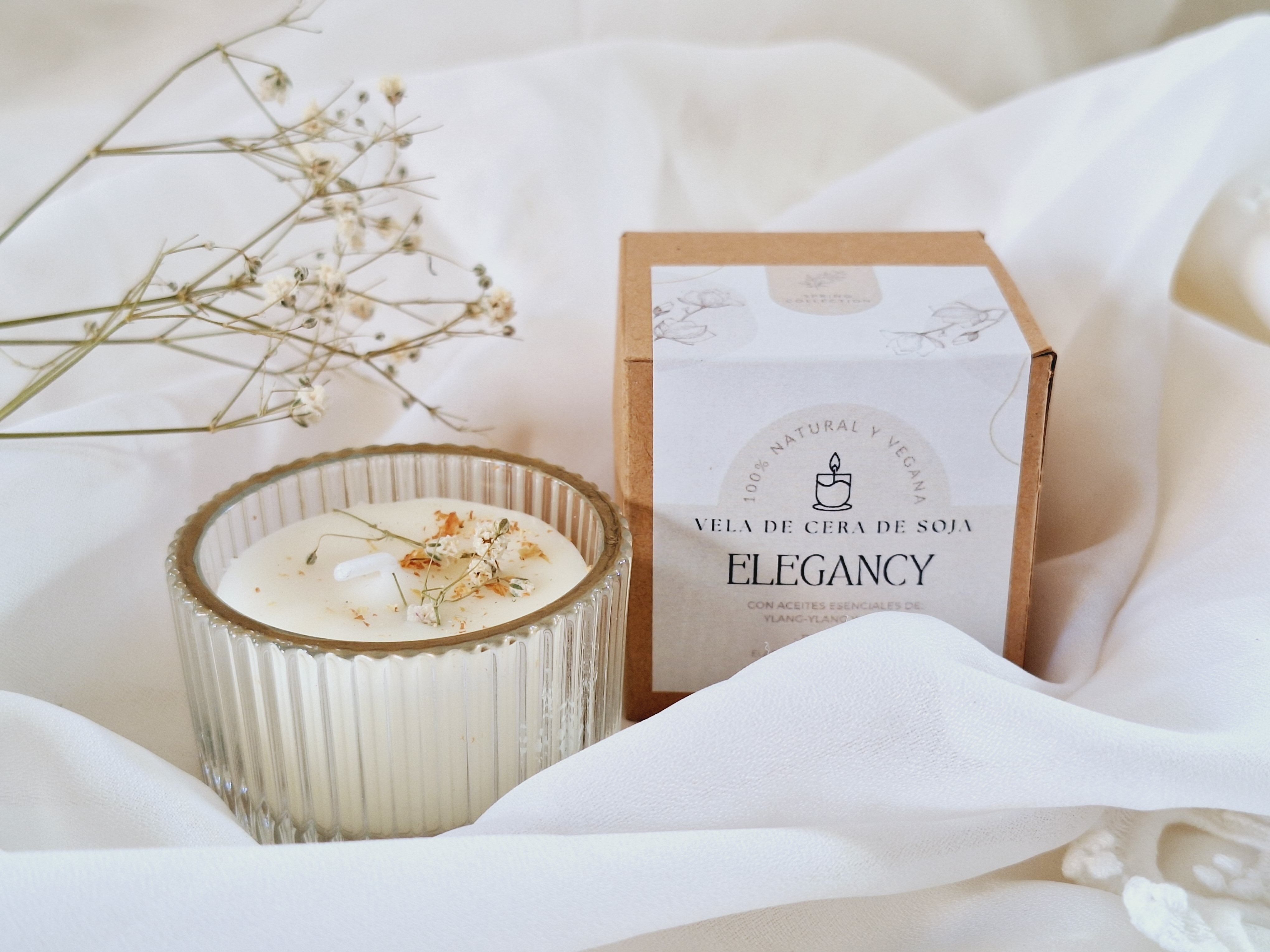 Vela de soja en tarro de cristal (mini) ylang-ylang y jazmín