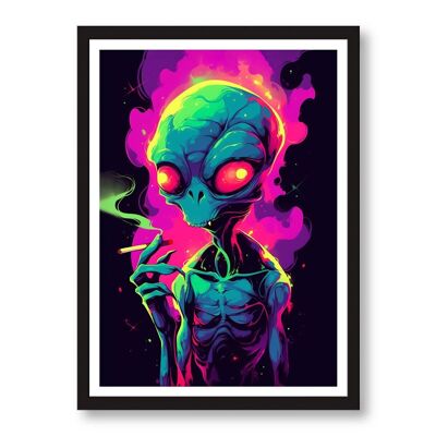 Psychedelisches Alien-Poster