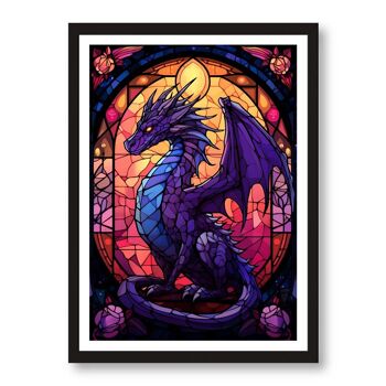 Affiche Dragon de fantaisie morado 2