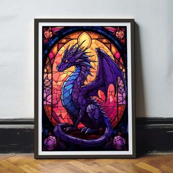 Affiche Dragon de fantaisie morado 3