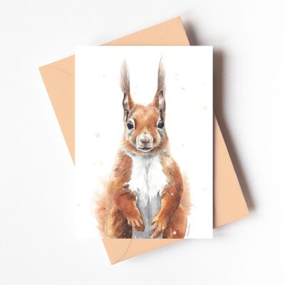Eichhörnchen-Porträt - Grußkarte