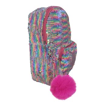 Sac à dos enfant à sequins avec fermeture éclair 2 modèles Multicolore 3