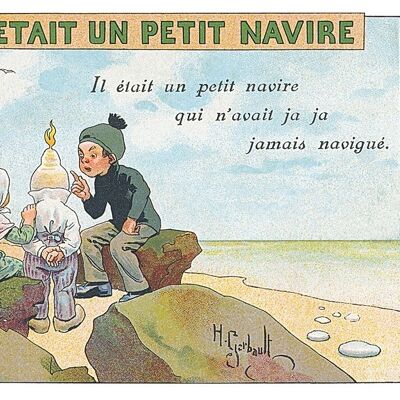 Rondes Enfantines-Postkarte: Es war einmal ein kleines Schiff