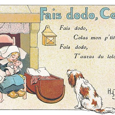 Postcard Rondes Enfantines: Go to sleep, Colas