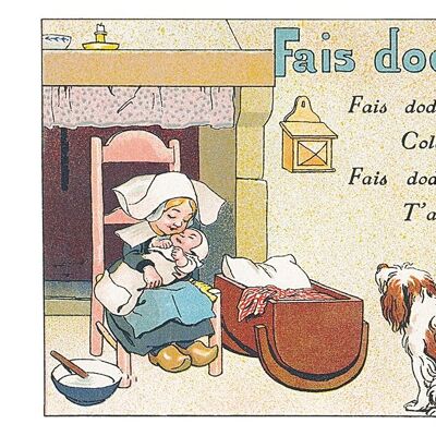 Postkarte Rondes Enfantines: Geh schlafen, Colas