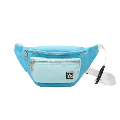 YLX klassische Hüfttasche | Gebleichtes Aqua und blauer Nebel