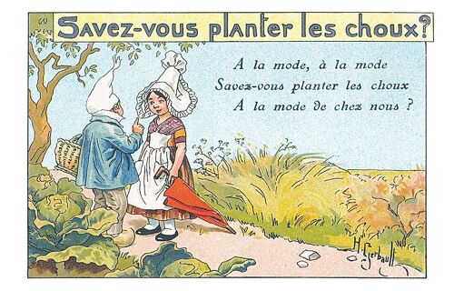 Carte postale Rondes Enfantines: Savez-vous planter les choux ?