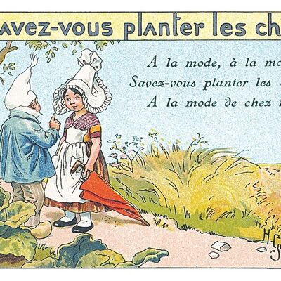Rondes Enfantines postcard: Do you know how to plant cabbages?