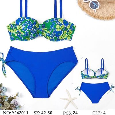 Bandeau-Bikini mit Blumenmuster