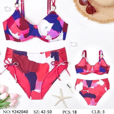 Bikini stampato con dettaglio cinturino