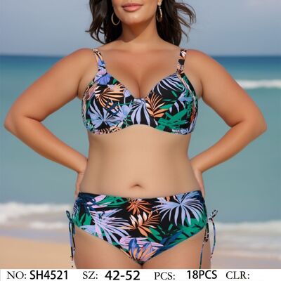 Bikini a cerchio con stampa tropicale