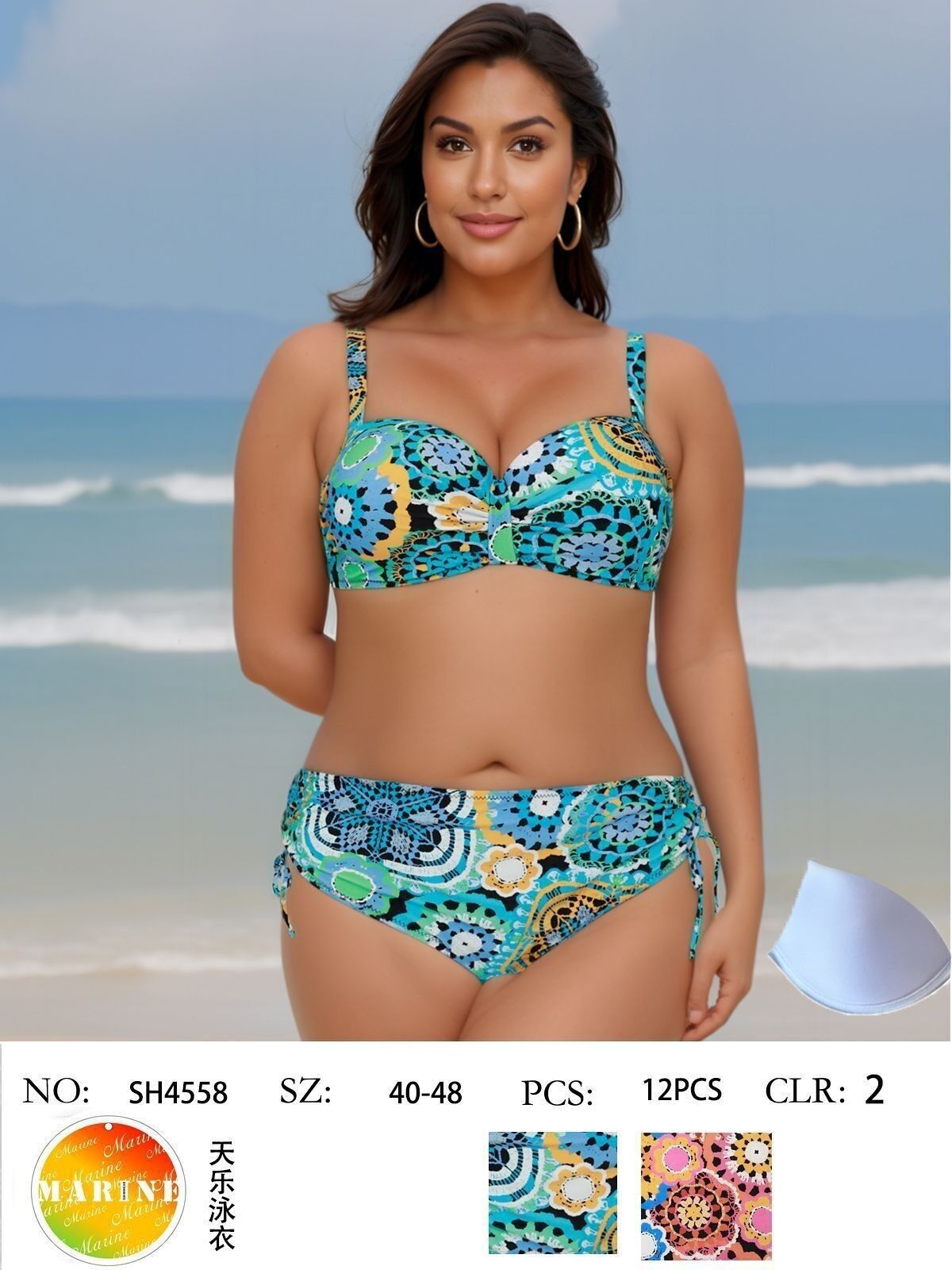 Bikini a fascia stampato all'uncinetto