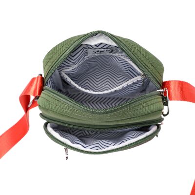 Bolso bandolera YLX Adonis | Verde militar y marrón oscuro.