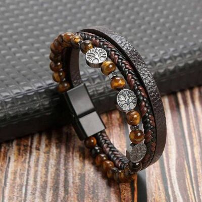 Tiger Eye Bracelet with Pendants - Elegance and Protective Strength