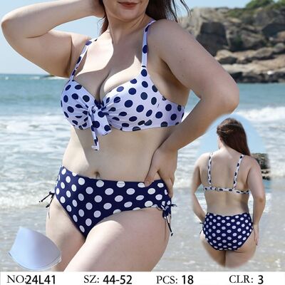 Flamenco-Push-up-Bikini mit Polka-Dots