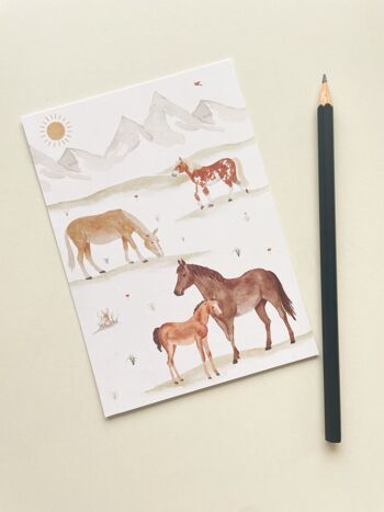Carte postale "Chevaux" P_86 | Enfants | Invitations | Invitation d'anniversaire | Fille | cheval | Franges | Équitation | Anniversaire des enfants | || COEUR & PAPIER 3