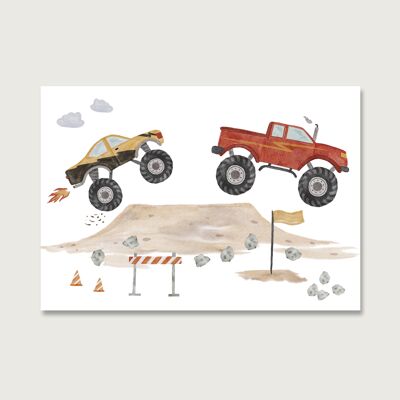 Postkarte "Monster Trucks" P_87 | Kinder | Einladung | Geburtstagseinladung | Monstertrucks | Autos | Kindergeburtstag |  || HERZ & PAPIER
