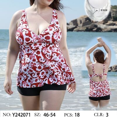 Tankini mit V-Blumenmuster