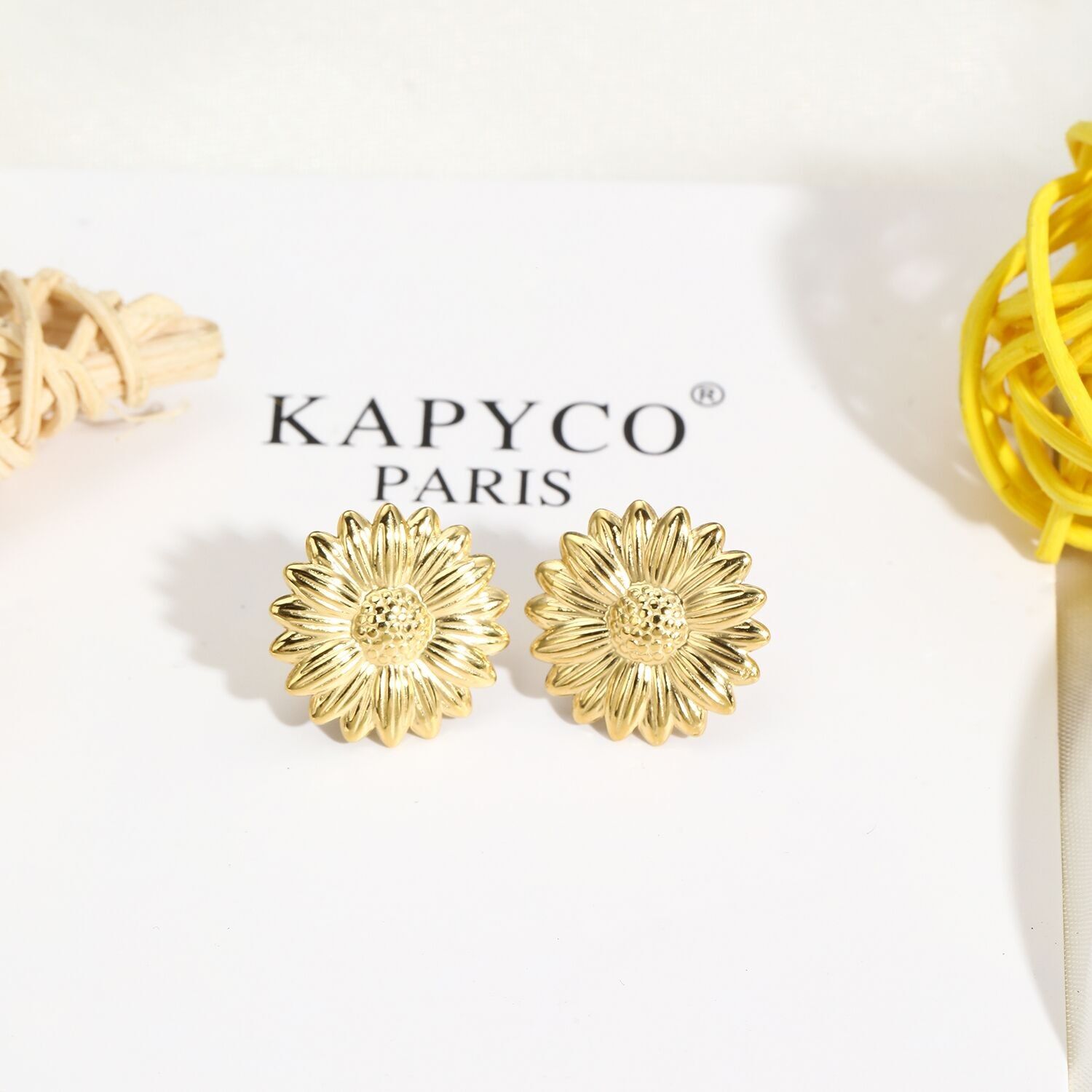 Orecchino girasole in acciaio inossidabile - BO100208