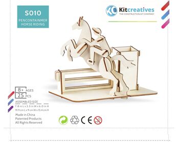 Kit de construction Boîte à crayons Équitation/Concours Hippique en bois 2