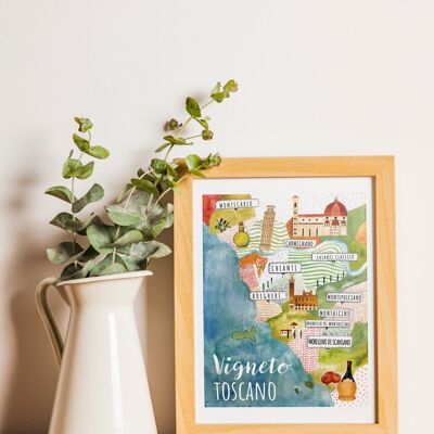 AFFICHE VIGNOBLE DE TOSCANE