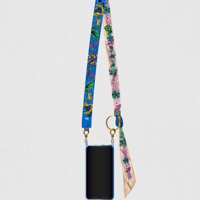 Reversible phone strap "Blue Panther"