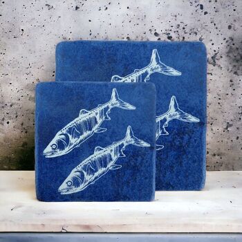 Carrelage imprimé bleu poisson bleu 10 cm x 10 cm 1