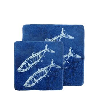 Carrelage imprimé bleu poisson bleu 10 cm x 10 cm 4