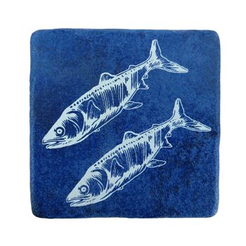 Carrelage imprimé bleu poisson bleu 10 cm x 10 cm 6