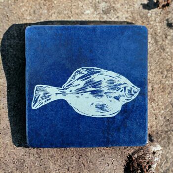 Carrelage imprimé bleu Flet bleu 10 cm x 10 cm 1