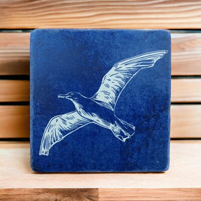 Tile blue print seagull blue 10 cm x 10 cm