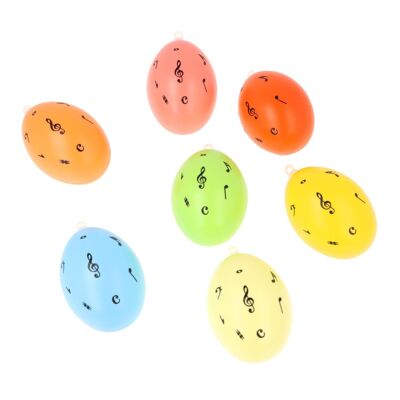 Set di 7 uova di Pasqua decorative con chiave di violino e note, diversi colori – motivo: colorato 4, luminoso