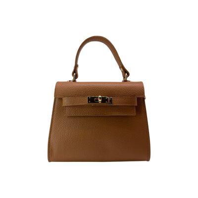 SAC PORTE MAIN CUIR GRAINE MARA NATUREL