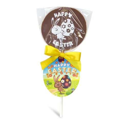 Happy Easter Milk Chocolate Lollipop - Bunny Design