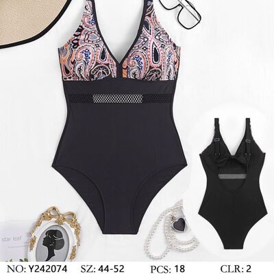 Costume da bagno con scollo a V trasparente