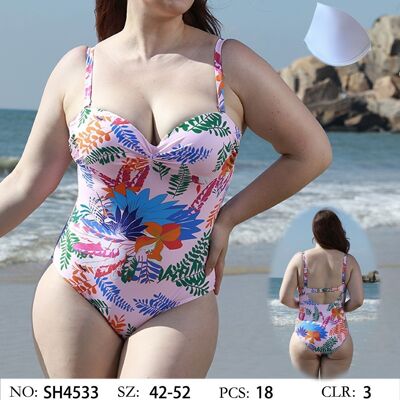 Balconette swimsuit with gathered neckline