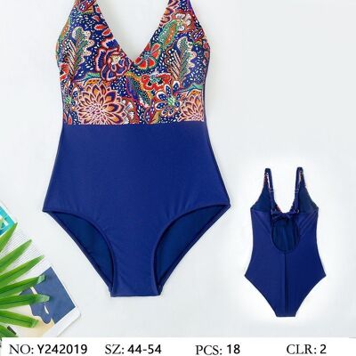 Floral V-neckline swimsuit