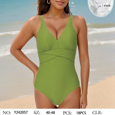 Plain swimsuit with crossed detail