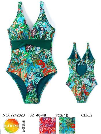 Maillot de bain imprimé détail croisé